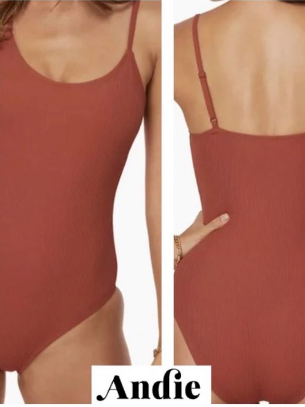Andie Armalfi Ribbed One-Piece Swimsuit in Ginger